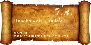 Theodorovits Artúr névjegykártya